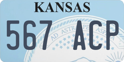 KS license plate 567ACP