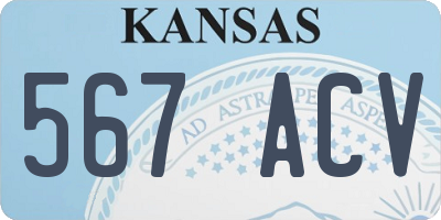 KS license plate 567ACV