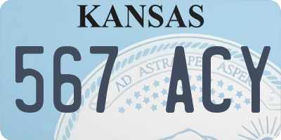 KS license plate 567ACY
