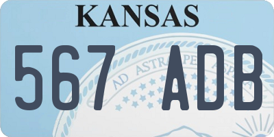 KS license plate 567ADB