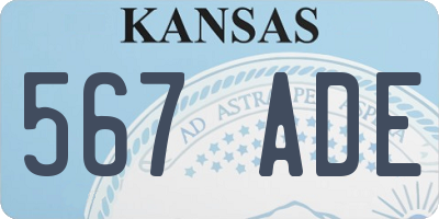 KS license plate 567ADE