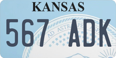 KS license plate 567ADK