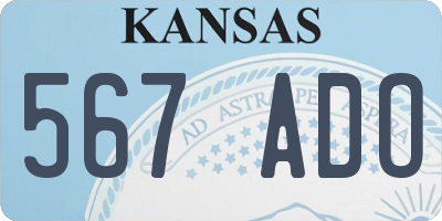KS license plate 567ADO