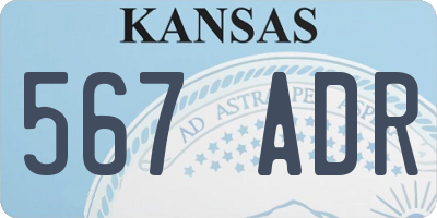 KS license plate 567ADR