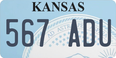 KS license plate 567ADU