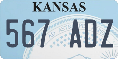 KS license plate 567ADZ