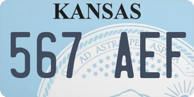 KS license plate 567AEF