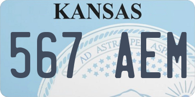 KS license plate 567AEM