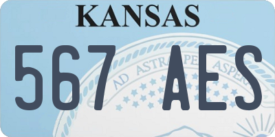 KS license plate 567AES