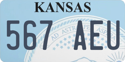 KS license plate 567AEU