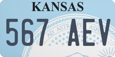 KS license plate 567AEV