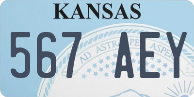 KS license plate 567AEY