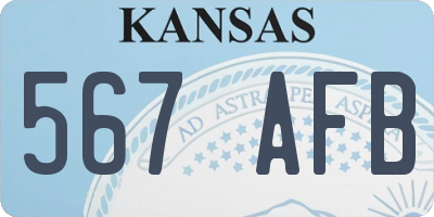 KS license plate 567AFB