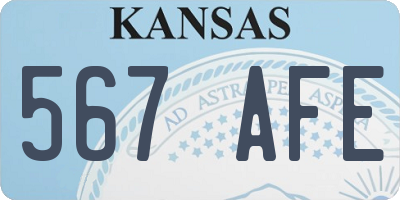 KS license plate 567AFE