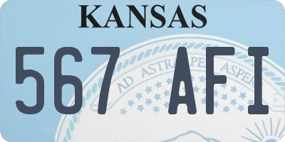 KS license plate 567AFI