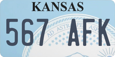 KS license plate 567AFK