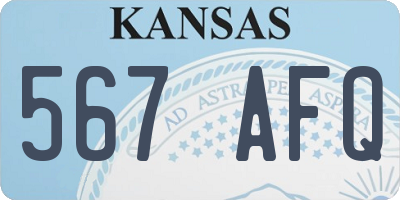 KS license plate 567AFQ