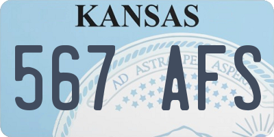 KS license plate 567AFS