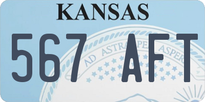 KS license plate 567AFT
