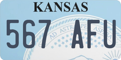 KS license plate 567AFU