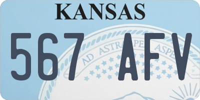 KS license plate 567AFV