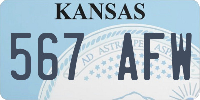 KS license plate 567AFW
