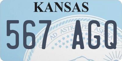 KS license plate 567AGQ