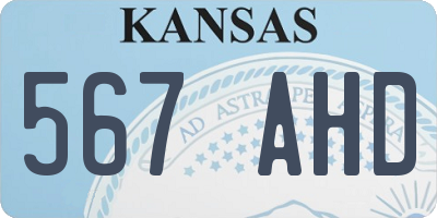 KS license plate 567AHD
