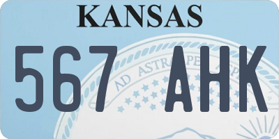 KS license plate 567AHK