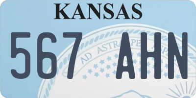 KS license plate 567AHN