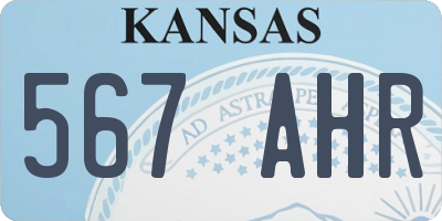 KS license plate 567AHR
