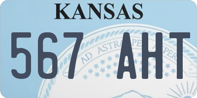 KS license plate 567AHT