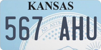 KS license plate 567AHU