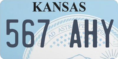 KS license plate 567AHY