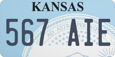 KS license plate 567AIE