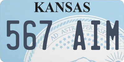 KS license plate 567AIM