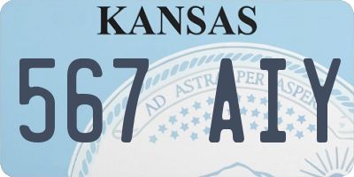 KS license plate 567AIY