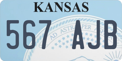 KS license plate 567AJB