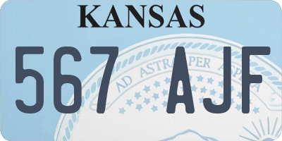 KS license plate 567AJF