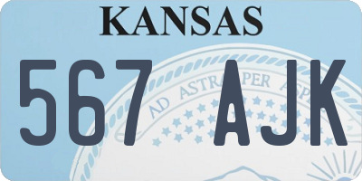 KS license plate 567AJK