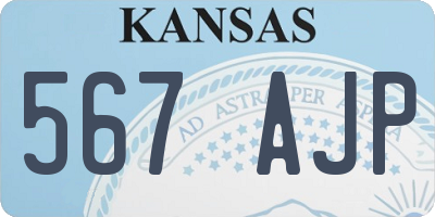 KS license plate 567AJP