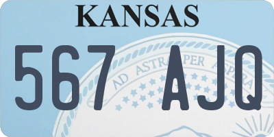 KS license plate 567AJQ