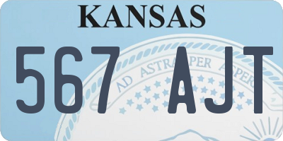 KS license plate 567AJT