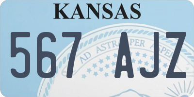 KS license plate 567AJZ