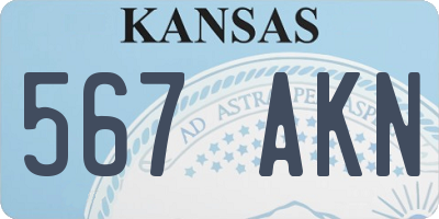 KS license plate 567AKN
