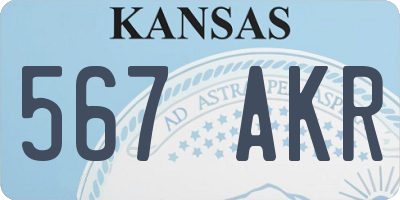 KS license plate 567AKR