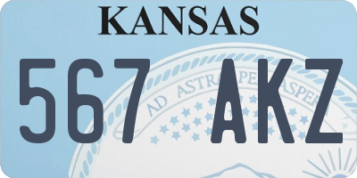 KS license plate 567AKZ
