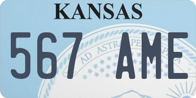 KS license plate 567AME