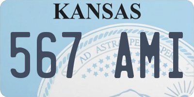 KS license plate 567AMI