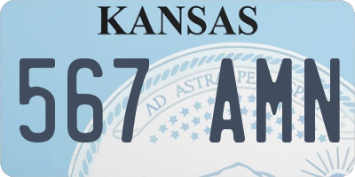 KS license plate 567AMN